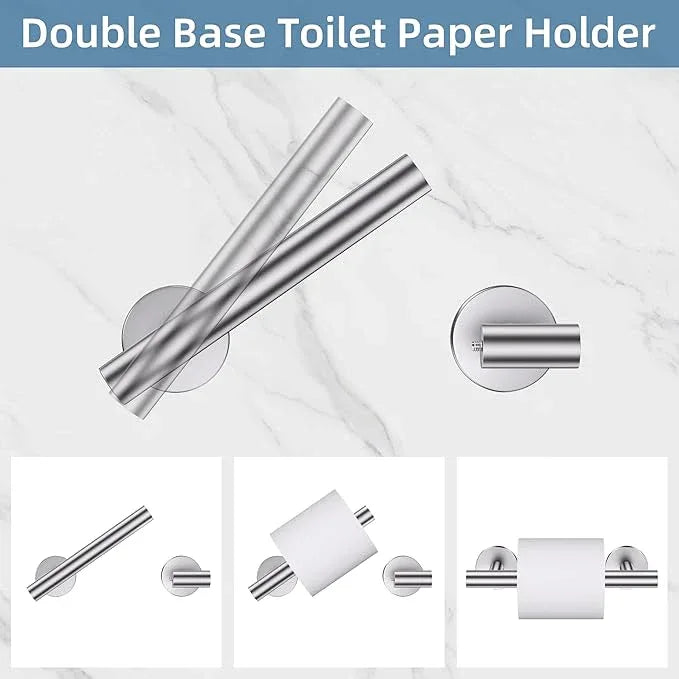 Brushed Nickel Towel Bar Bathroom Hardware Accessories Set, 10 Pieces Upgraded Toilet Paper Holder 23.6 Inch Towel Rack for Bathroom Wall Mounted Stainless Steel Bathroom Set - ModernBath