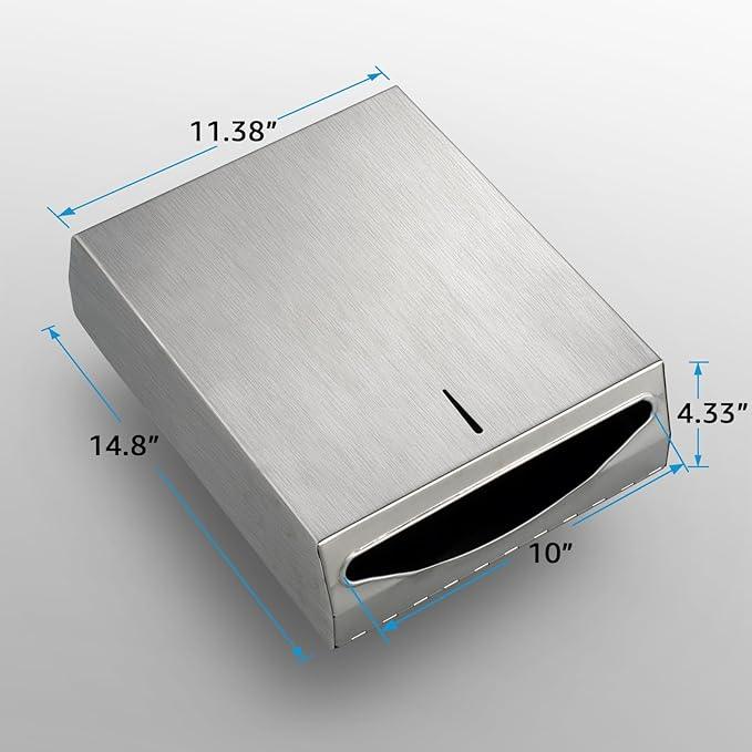 Paper Towel Dispenser Wall Mount - Multifold Trifold Paper Towel Dispensers, Large Capacity Stainless Steel Tissue Holder, Suitable for Bathrooms and Public Places - ModernBath