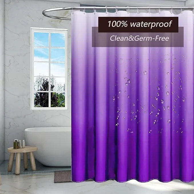TIKABC Shower Curtain Liner, 4G PEVA Shower Liner, Plastic Waterproof Shower Curtains, with Grommet Holes and 3 Magnetic Weights(Gradient Purple) - ModernBath