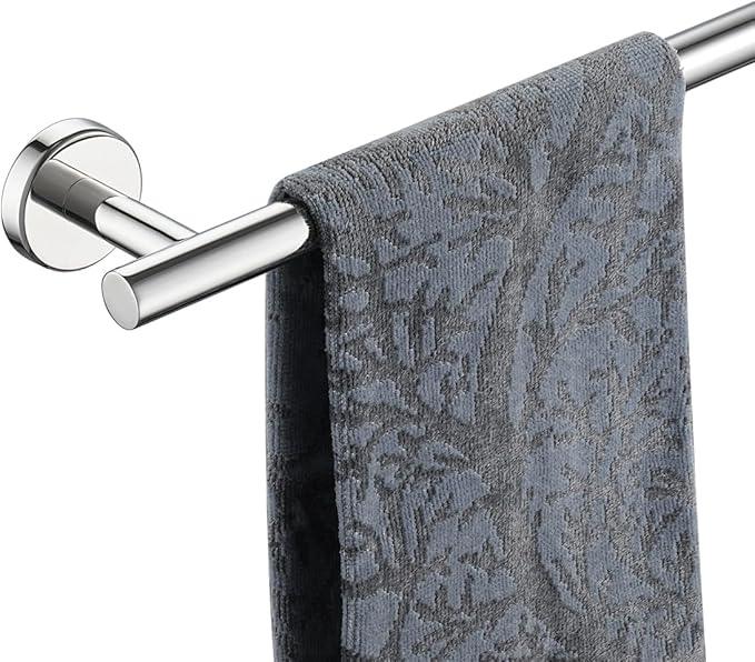 JQK Chrome Towel Bar, 27 Inch 304 Stainless Steel Thicken 0.8mm Towel Rack Bathroom, Towel Holder Polished Finished Wall Mount, Useable Length 24 Inch, TB110L24-CH - ModernBath