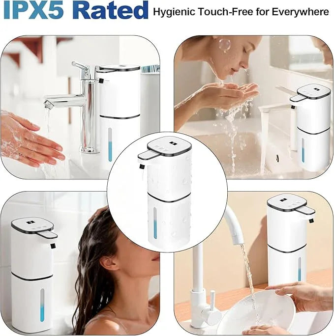 Automatic Liquid Soap Dispenser, 9 Adjustable Levels, 380ml/12.8oz, Auto Touchless Hand Soap or Dish Soap Dispenser,USB Rechargeable Dispenser,Wall Mount or Tabletop Use for Bathroom Kitchen - ModernBath