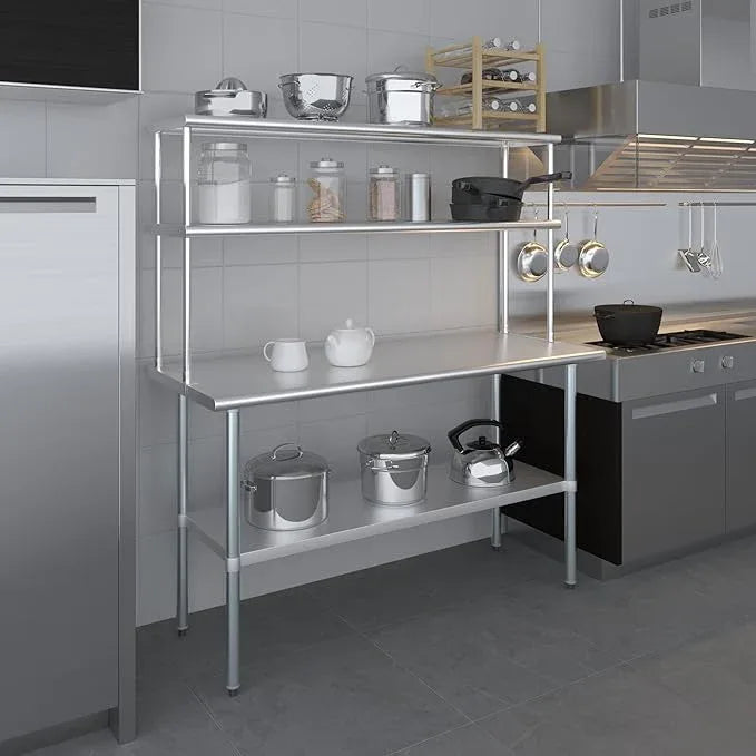 AmGood Double OverShelf Stainless Steel NSF - Many (60" Long x 14" Deep) - ModernBath