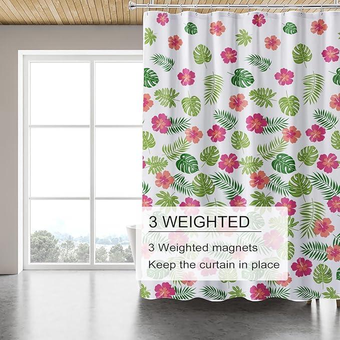 TIKABC Shower Curtain Liner, 4G PEVA Shower Liner, Plastic Waterproof Shower Curtains, 72x72 inch with Grommet Holes 3 Magnetic Weights - ModernBath