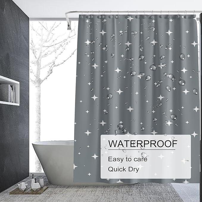 TIKABC Shower Curtain Liner, 4G PEVA Shower Liner, Plastic Waterproof Shower Curtains, with Grommet Holes and 3 Magnetic Weights(Dreamy Grey) - ModernBath