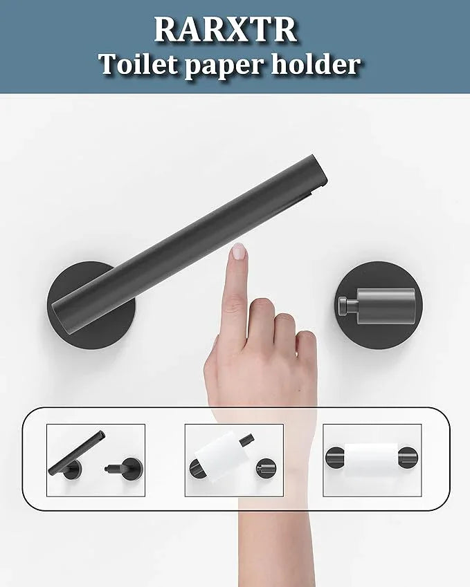 Matte Black 2 Pack Toilet Paper Holder SUS304 Stainless Steel Double Post Pivoting Toilet Paper Roll Holder Wall Mounted Toilet Tissue Holder for Commercial Bathroom RV - ModernBath