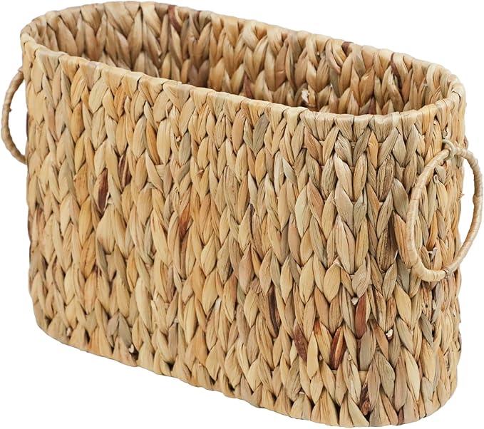 Toilet Paper Storage, Water Hyacinth Bathroom Toilet Paper Basket for Storage, Toilet Paper Holder Wicker Basket for 6 Mage Rolls, Bathroom Accessories Organizer - ModernBath