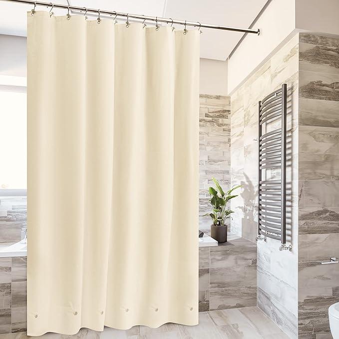 Barossa Design Beige Shower Curtain Liner with 6 Magnets - Waterproof PEVA Shower Liner for Bathroom, 72" x 72" Standard Size, PVC Free, Metal Grommets - Beige, 72x72 - ModernBath
