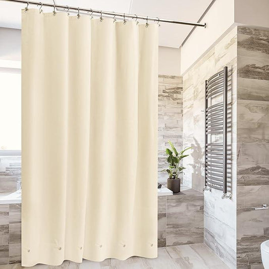 Barossa Design Beige Shower Curtain Liner with 6 Magnets - Waterproof PEVA Shower Liner for Bathroom, 72" x 72" Standard Size, PVC Free, Metal Grommets - Beige, 72x72 - ModernBath