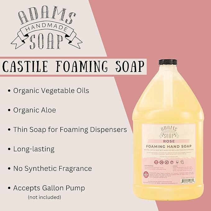 Adams Handmade Soap Liquid Foaming Soap 1 Gal - Rose (Pack of 4) - ModernBath