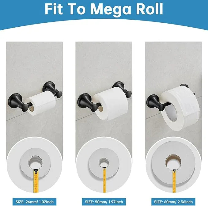 RUMOSE Toilet Paper Roll Holder Bathroom Flexible Pivoting Tissue Handle on Wall Mounted Matte Black Rustproof Toilet Tissue Roll Holder,Stainless Steel - ModernBath