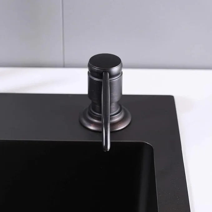 GAGALIFE Soap Dispenser for Kitchen Sink (Oil Rubbed Bronze) and Extension Tube Kit, Complete Brass Head, 40" Silicone Tube Connect to The Soap Bottle Directly, No More Top Refill - ModernBath