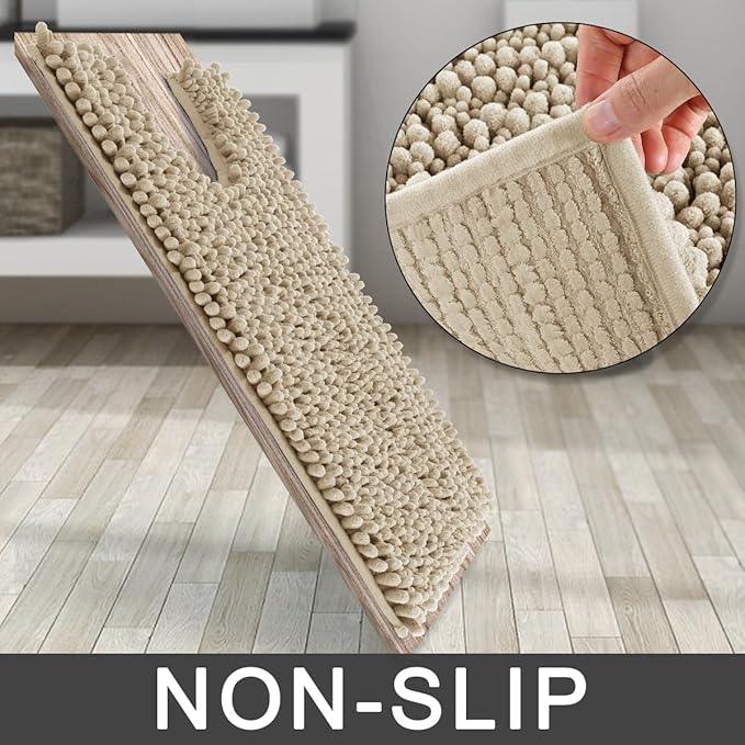Yimobra Toilet Rug U Shaped Washable 24x20 Inch - Ultra Soft Absorbent Chenille Bath Rugs for Toilet, Quick Dry & Machine Washable, Non Slip Contour Bathroom Mat, Camel - ModernBath
