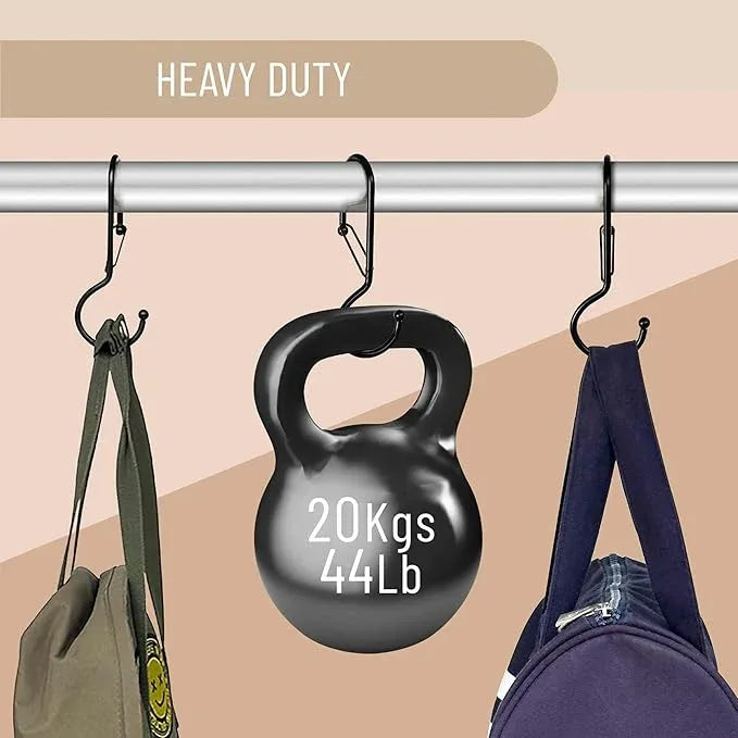 Blau Marité 6 Purse Hanger for Closet. Tote Hanger. S-Shaped Hooks S Hooks Twist Design. Anti Drop S-Shaped Hook for Hanging Handbags with Safety Buckle to Prevent Falls. Heavy Duty. (Black, Twisted) - ModernBath