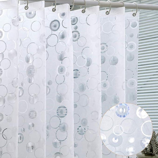 WELTRXE EVA 8G Bathroom Shower Curtain Liner, 72x72 Inch 3D Frosted Bubble Heavy Duty Waterproof Shower Curtain Liner with Magnets Thick Plastic Shower Curtains, 12 Hooks - ModernBath