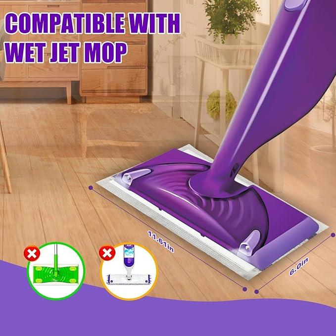 Mop Pad Refills Compatible with Swiffer WetJet Spray Mop, Wet Jet Mopping Pads for All Purpose Multi-Surface Hardwood Floor Cleaning, 4 Layers Thickened and Super Absorbent, 20 Count - ModernBath