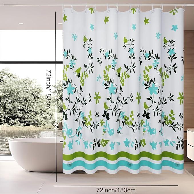 TIKABC Shower Curtain Liner, 4G PEVA Shower Liner, Plastic Waterproof Shower Curtains, 72x72 inch with Grommet Holes 3 Magnetic Weights - ModernBath
