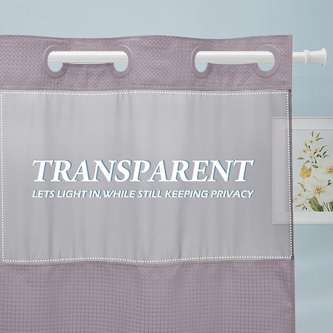 EUTXL Lavender Stall No Hook Shower Curtain with Snap in Liner,230GSM Waffle Weave Shower Curtains for Bathroom,54W x 80H - ModernBath