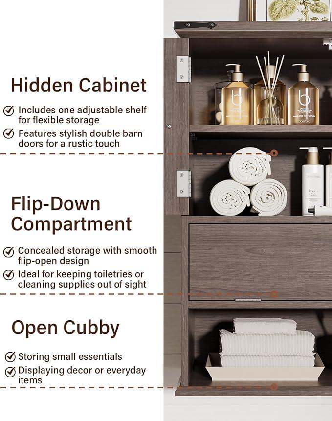 Bathroom Wall Cabinet with 2 Door Adjustable Shelves, Over The Toilet Storage Wall Mounted Medicine Cabinets for Bathroom Laundry Room - ModernBath