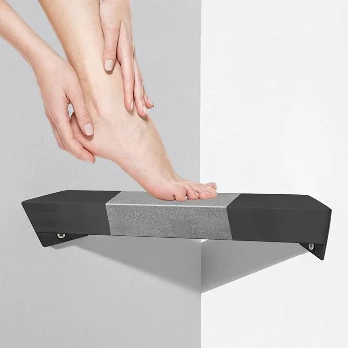 LIWEIKE Shower Foot Rest for Shaving Legs Non-Slip Scrub Corner Shower Footrest Bar Sturdy Stainless Steel Bathroom Stool for Shower to Shaving Legs Square, Matte Black - ModernBath