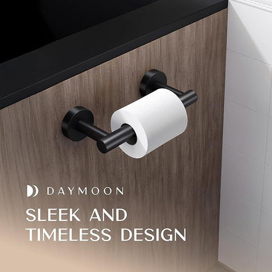 Day Moon™ (2 Pack) Matte Black Toilet Paper Holder - Black Toilet Paper Holder Wall Mount - ModernBath