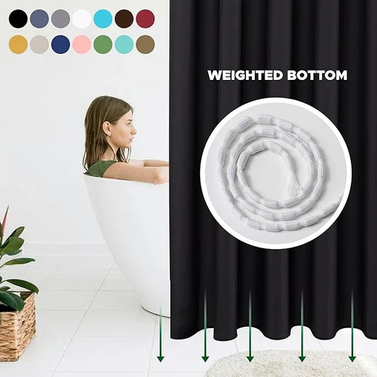 Biscaynebay Quality Fabric Shower Curtain Liner 72" by 72", Brown Water Resistant Bathroom Curtains, Rust Resistant Grommets Top Weighted Bottom Hem Machine Washable - ModernBath
