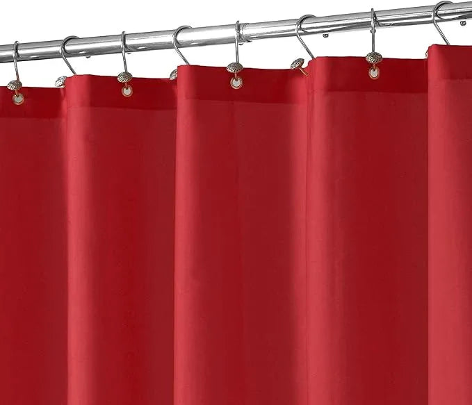 N&Y HOME Fabric Shower Curtain or Liner with Magnets - Hotel Quality Red Shower Curtain for Bathroom, Machine Washable, Water Repellent - Red, 72x72 - ModernBath