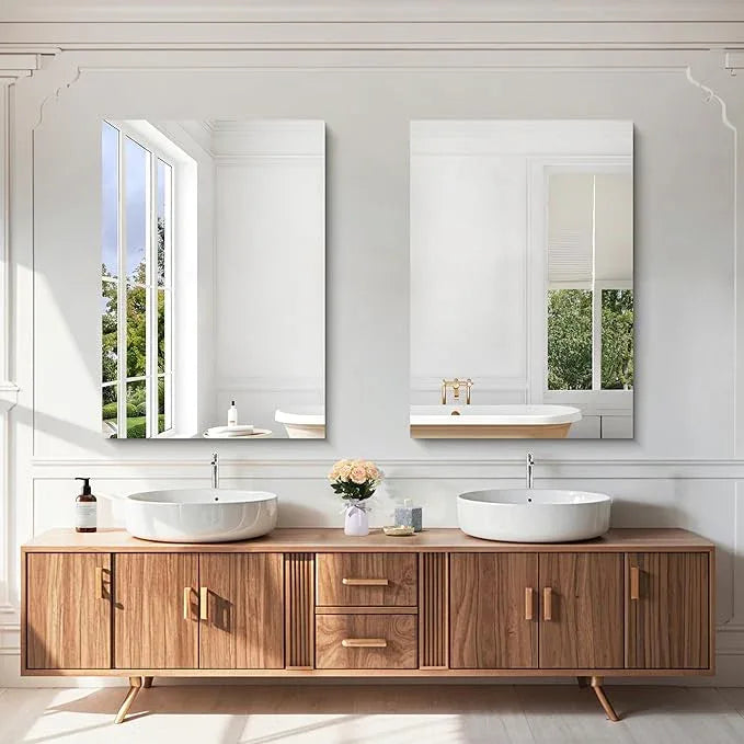 KOCUUY Frameless Mirror, 28"x40" Bathroom Mirror for Over Sink, Upgraded Shatterproof, Large Rectangle Unframed Mirror for Wall, Bathroom, Bedroom, Living Room, Entryway, Hang Horizontal/Vertical - ModernBath
