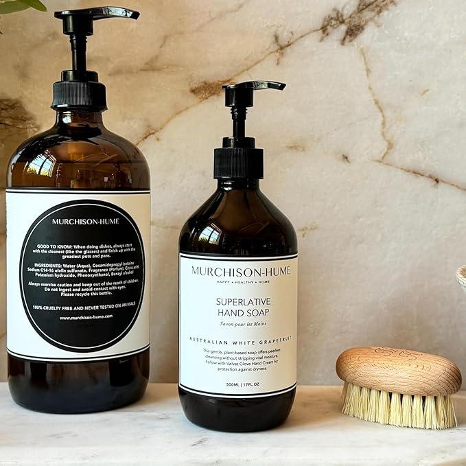Murchison-Hume Luxury Vegan Hand Soap with Pump Dispenser, Moisturizing Hand Wash, SLS, Paraben & Cruelty-Free, 17oz (Australian White Grapefruit) - ModernBath