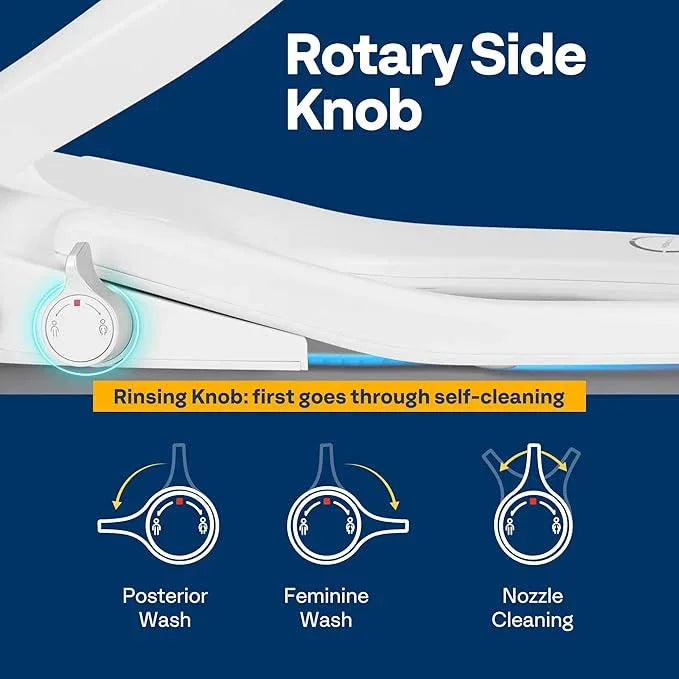 VIVOHOME Smart Heated Bidet Toilet Seat with Remote Control, Self-Cleaning Dual Nozzles for Rear and Front Cleansing, Adjustable Temperature Settings with Warm Air Dryer, Soft Close Lid, Nightlight - ModernBath