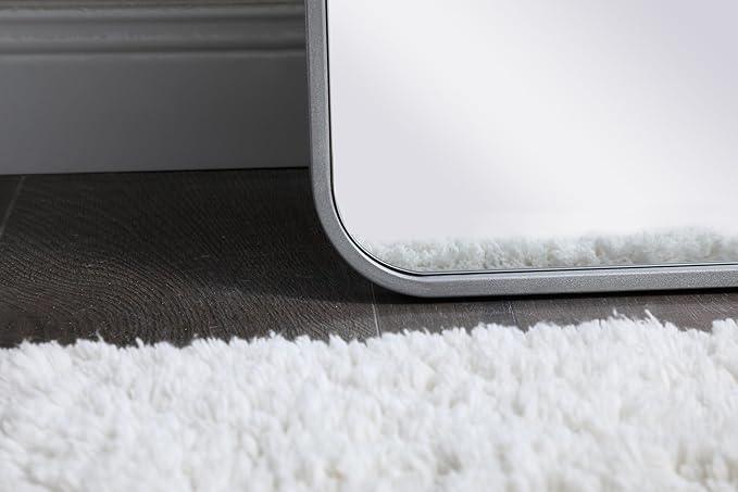 ARS Concepts Aura, Soft Corner Metal Rectangular Mirror 18X60 Inch in, Modern, Silver - ModernBath