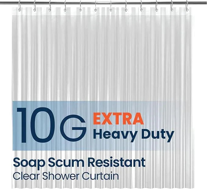 LiBa Bathroom Shower Curtain - Waterproof Plastic Shower Curtain Premium PEVA Non-Toxic with Rust Proof Grommets 10G Heavy Duty Bathroom Accessories 72x72 - ModernBath