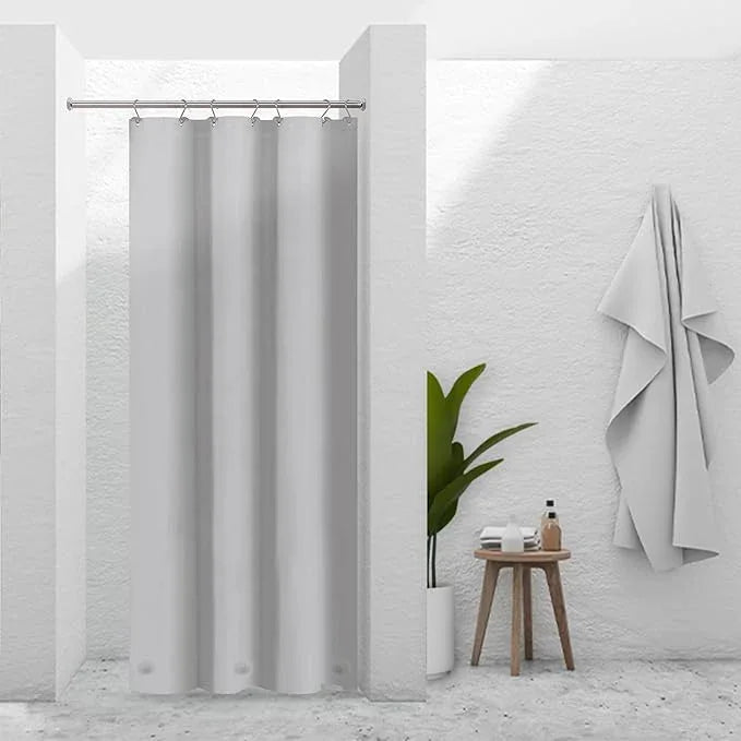 Barossa Design Silver Gray Stall Shower Curtain Liner with 3 Magnets - 36" x 72" Waterproof PEVA Plastic Narrow Shower Liner Lightweight for Small Bathroom, Metal Grommets - Gray Silver - ModernBath
