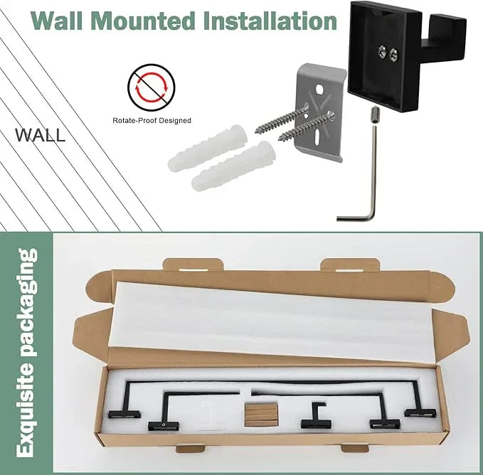 VELIMAX Premium Stainless Steel 4 Pieces Bathroom Hardware Accessories Set Wall Mounted Towel Bar Set, Matte Black, 24-Inch - ModernBath