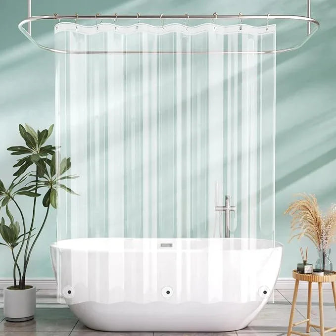 AmazerBath Camper Shower Curtain Liner 60x64, Clear Shower Curtain Liner, Waterproof Plastic Shower Liner, Cute Lightweight PEVA Shower Curtain with 3 Magnets and 10 Rustproof Metal Grommets - ModernBath