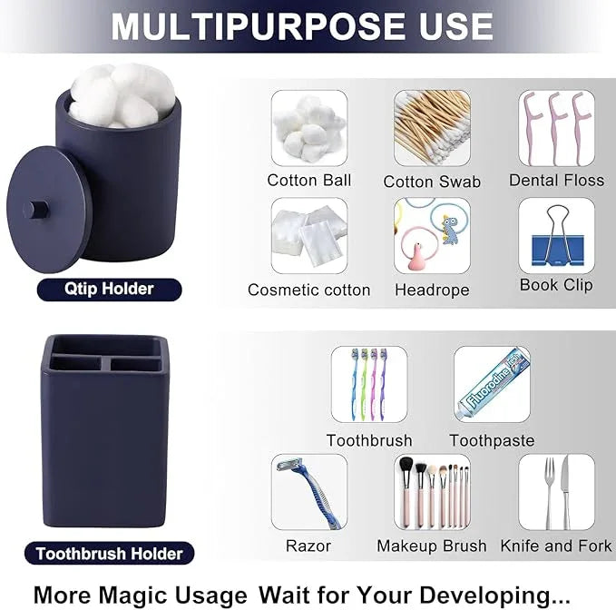 21 Pcs Bathroom Accessory Set with Waterproof Shower Curtain and Non Slip Mat,Resin Bath Set with Toothbrush Holder and Lotion Soap Dispenser,Bathroom Countertop Organizer Set for Home Apartment - ModernBath