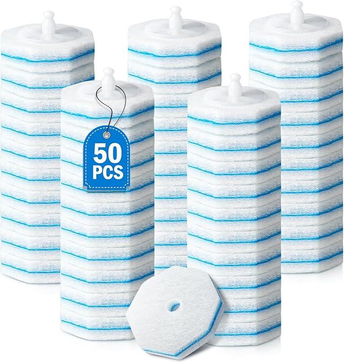 50PC Toilet Bowl Wand Refills, Replacement Heads for Bathroom Washroom Cleaning Pads, Disposable Toilet Brush Refills Compatible with Household Brushes Scrubbers Cleaning Refill Pack Local Stock - ModernBath