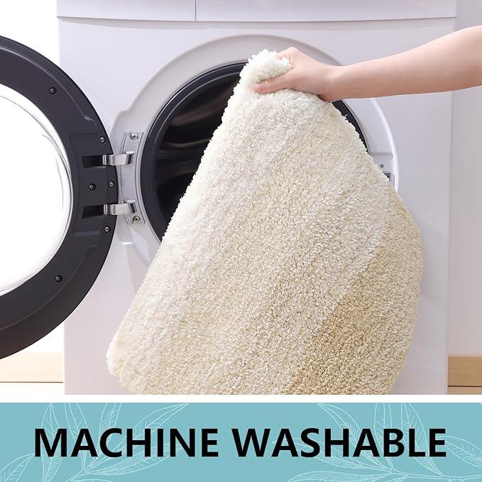 Arotive Microfiber Bathroom Rugs, Shaggy Soft and Absorbent Bath Rug, Non-Slip, Thick Plush Machine Washable Dry Bath Mats for Bathroom, Tub and Shower, 50x30, Light Beige, Rectangular - ModernBath