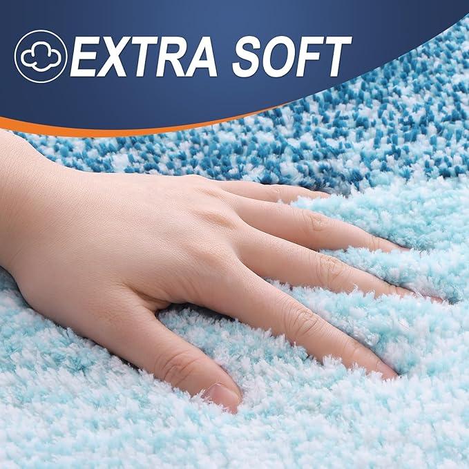 OLANLY Bathroom Runner Rugs 47x24, Extra Soft Absorbent Microfiber Bath Rugs, Rubber Backing, Quick Dry, Washable Bath Mats for Bathroom Floor, Tub and Shower, Home Decor Accessories, Peacock Blue - ModernBath