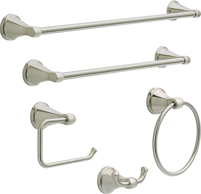Delta Faucet Becker (1-Pack) Toilet Paper Holder, SpotShield Brushed Nickel, Wall Mounted Euro Hook Design BCK50-DN - ModernBath