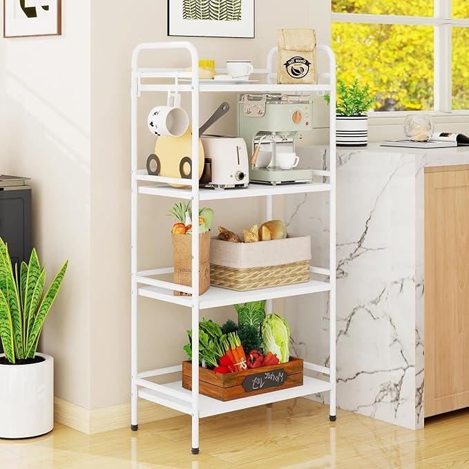 HDANI Storage Shelves, 4-Tier Metal Storage Rack with Shelf,Shelf Organizer,Garage Standing Shelving Unit for Laundry,Bathroom,Kitchen,Pantry, Closet,23.6''W X 13.8''D X 50 H'',White - ModernBath