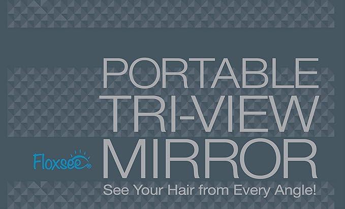 Floxsee Portable Adjustable Tri-Fold Mirror for Home or Travel … (Charcoal) - ModernBath