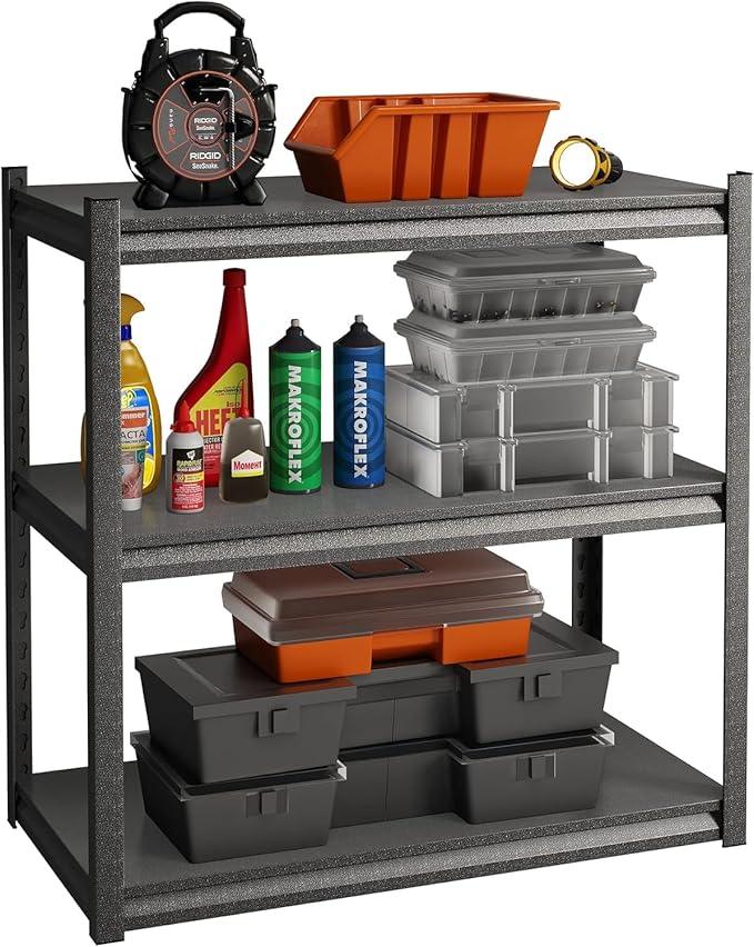 32" W Garage Shelving,900LBS Loads Adjustable Garage Storage Shelves, 3-Tier Metal Storage Racks and Shelving Units, Utility Rack Shelves (16" D x 32" W x 32" H) - ModernBath