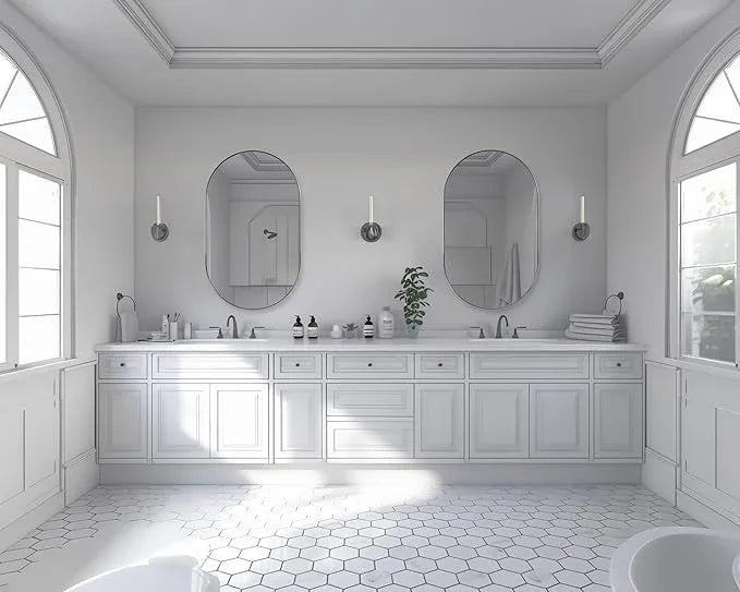 ANDY STAR Rustproof Chrome Oval Mirror for Bathroom, 24x40 Oval Vanity Mirror for Wall, Polished Nickel Mirror for Bathroom in SUS304 Metal Frame 1’’ Deep Wall Mounted Vertical/Horizontal - ModernBath