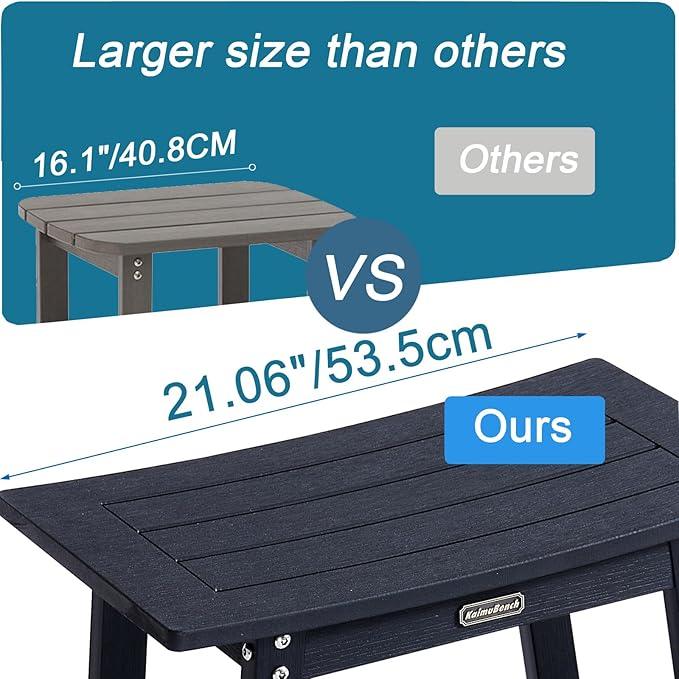 Large HDPS Shower Stool, Shower Bench for Inside to Sit On, Waterproof Bathroom Chair Seat for Shaving Legs, Foot Rest Stool with Storage Shelf, Non-Slip & No Maintenance, Black - ModernBath