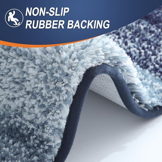 OLANLY Bathroom Rugs Mat 24x16, Extra Soft Absorbent Microfiber Bath Rugs, Rubber Backing, Quick Dry, Machine Washable Bath Mats for Bathroom Floor, Tub and Shower, Home Decor Accessories, Airy Blue - ModernBath