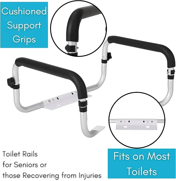 BIRDROCK HOME Toilet Seat Safety Rail for Seniors | Handrail Support Safety Frame for Bathroom | Easy Install - Elderly, Handicap, Bariatrics, Medical Disabled | Raised, Elevated, Assistance, Commode - ModernBath