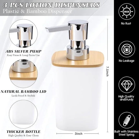 XLHOMO White Bathroom Accessories, Bathroom Accessories Set with Trash Can, Soap Dispenser, Toothbrush Holder, Toothbrush Cup, Soap Dish, Toilet Brush, Tray and Q-tip Holders for Housewarming - ModernBath
