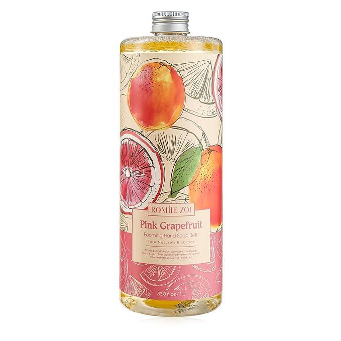 ROMIIE ZOI Foaming Hand Soap Refill, Pink Grapefruit, Gentle & Moisturizing Formula, 1 L/ 33.8 FL OZ - ModernBath