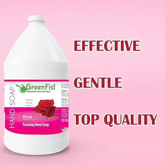 GreenFist Foaming Hand Soap Refills Jug Rose Scent Foam Refill Made in USA, 128 ounce (1 Gallon) - ModernBath