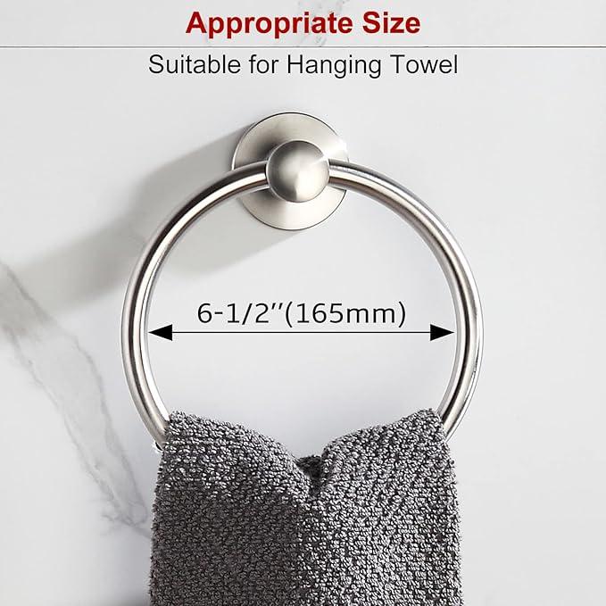BGL Brushed Nickel Towel Ring Brushed Nickel Hand Towel Holder Stainless Steel Towel Ring for Bathroom 2 Pack - ModernBath
